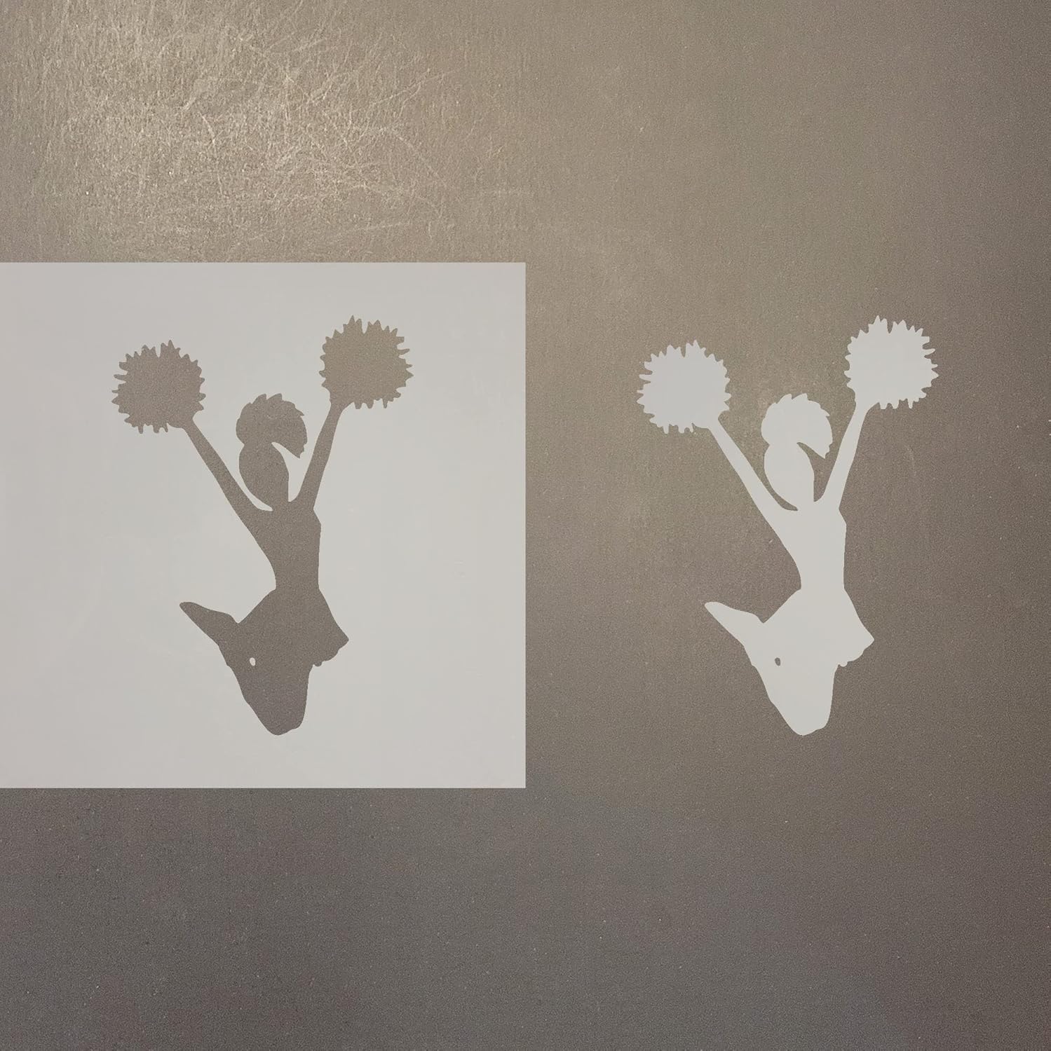 Mixed Media - Cheerleader 1 Reusable Mylar Stencil - Art Craft Supplies 4 Inch