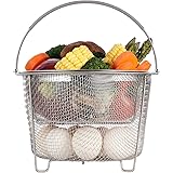 AOZITA Steamer Basket for Instant Pot Accessories 6 qt or 8 quart - 2 Tier Stackable 18/8 Stainless Steel Mesh Strainer Baske