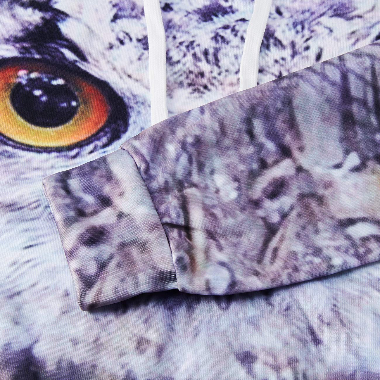 RAISEVERN Unisex Paar tragen Digitale Eulen 3D gedruckt Hooded Sweatshirt Casual Pullover Hoodies mit großer Tasche braun