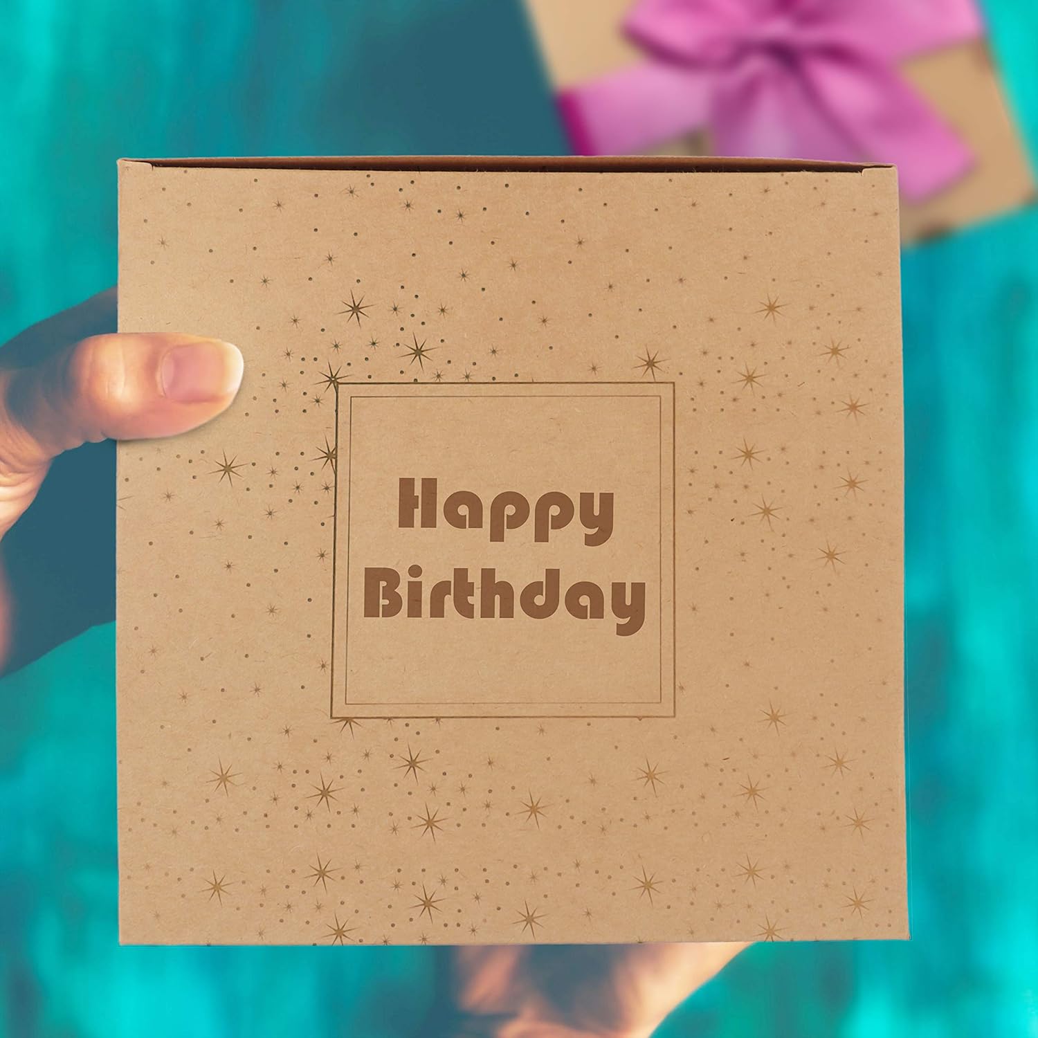 Belle Vous 10 Pack Brown Kraft Gift Boxes, Box Measures 20 x 20 x 10cm (7.87 x 7.87 x 3.94 inches) - Image 5