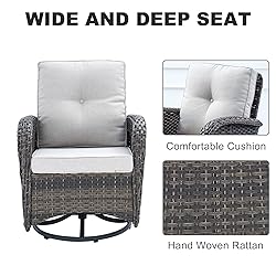 HUMMUH 5-Piece Patio Furniture PE Wicker Outdoor