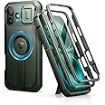 Dexnor for iPhone 16 Plus Case with Slide Camera Cover&Adjustable Kickstand & Built-in Screen Protector,Compatible with MagSafe Shockproof Bumper Cases Heavy-Duty Magnetic Protective Cover,Army Green