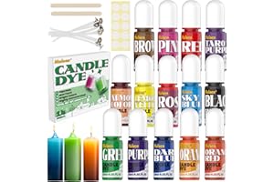 MULOEN Candle Dye - 14 Colors Highly Concentrate Oil-Based Liquid Candle Dye Kit, Candle Dyes for Candle Making, Beeswax, Gel Wax, Paraffin Wax - Each 0.35 fl oz