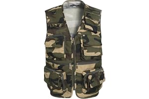 LISUHEPEAL Men’s Fishing Vest Summer Outdoor Work Safari Travel Photo Vest with Multi Pockets