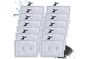 ELXXROONM 12 Packs Small Filters Cartridges Compatible with Aqueon Small Filter Carbon Filter Cartridge Compatible with Aqueon QuietFlow E Internal Power Filter 10 and 1/2.5/5 Gallon Minibow Aquarium Filters