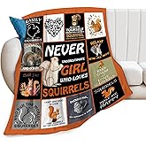 Squirrel Blanket Squirrel Throw Blanket Soft Fleece Flannel Bedding Squirrels Gifts for Women Girls Lovers Adults Stuff Plush for Couch Sofa Bed Room Decor 40"X50"
