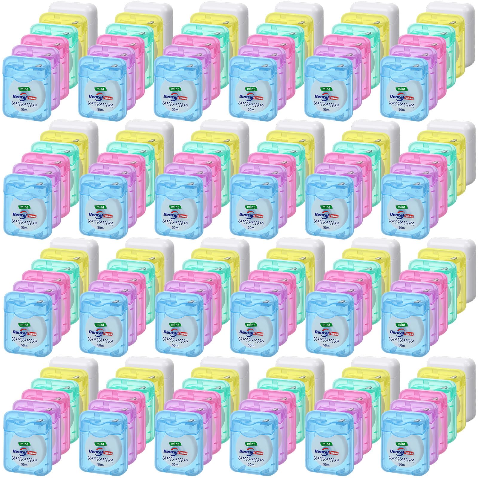 Photo 1 of Geiserailie 72 Pack Dental Floss Bulk 50m Each Mint Travel Dental Floss Oral Care for Teeth and Gum Protection(Multicolor)