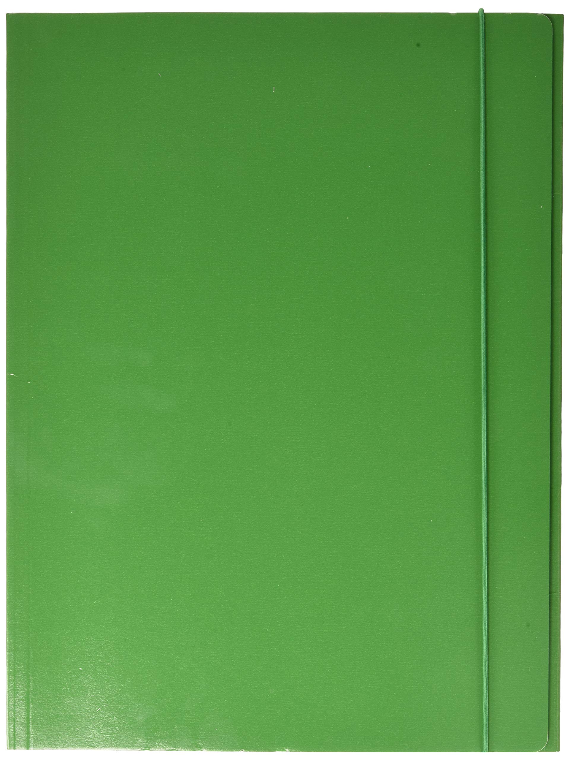 Esselte Folder with 3 Flaps, Capacity 150 Sheets, A4 25 x 35, with Elastic Closure Round, PRESSPAN monoverniciato, Pack of 5, Green, Linear, 390341180
