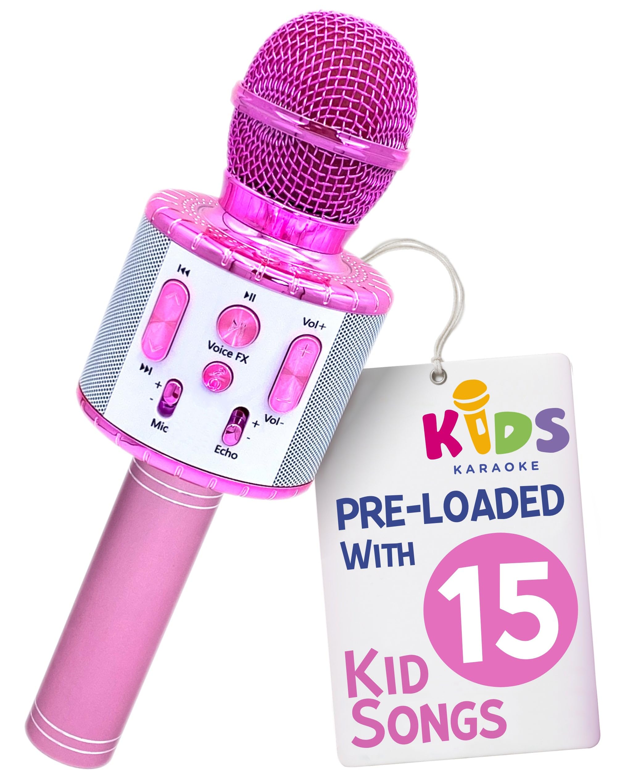Move2Play, Kids Star Karaoke | Kids Microphone | Includes Bluetooth & 15 Pre-Loaded Nursery Rhymes | Birthday Gift for Girls, Boys & Toddlers | Girls Toy Ages 2, 3, 4-5, 6+ Years Old