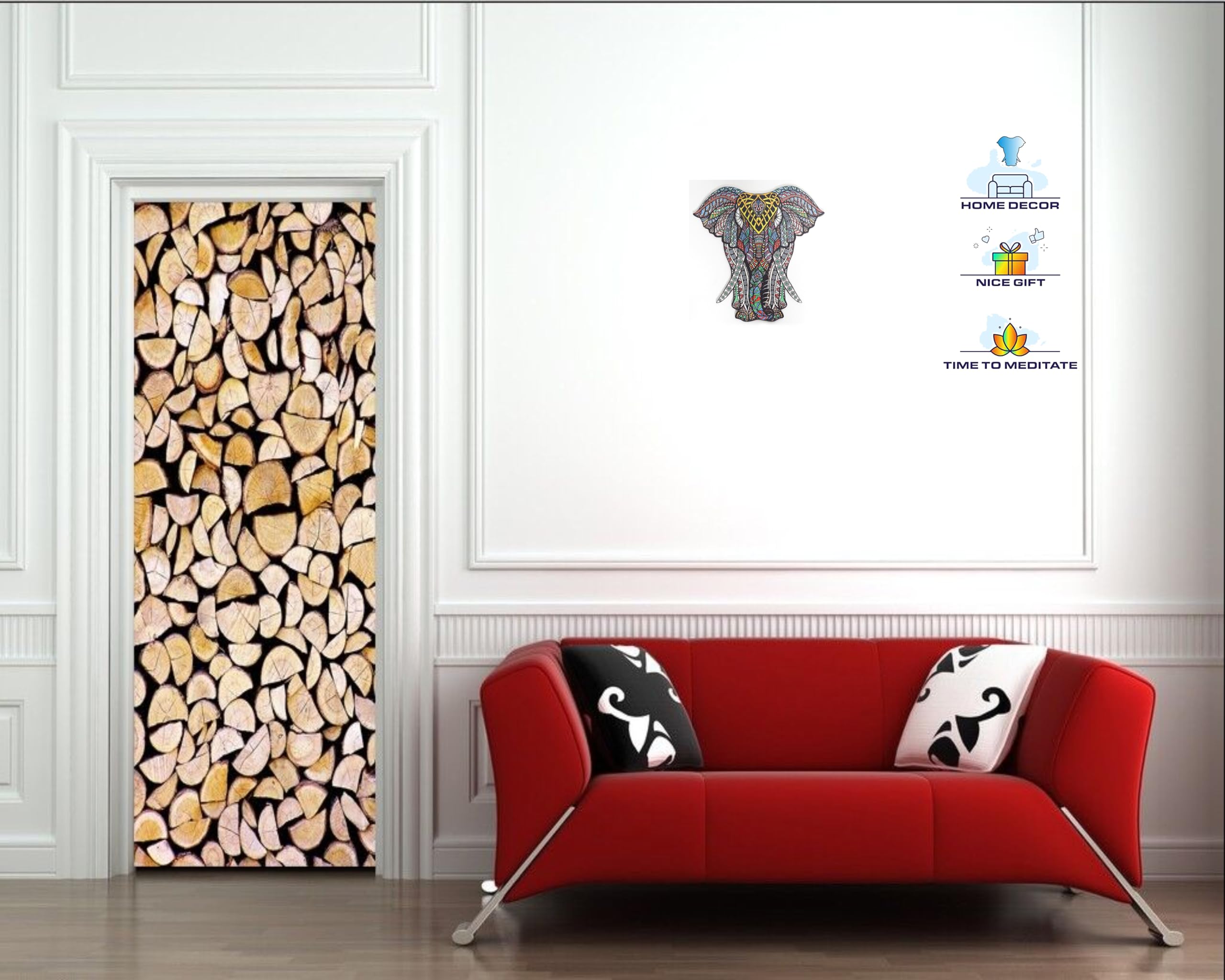 HARTMAZE Wooden Jigsaw Puzzles Decorative Elephant HM-06 Small Size Puzzle 171 Unique Shape Jigsaw Pieces-Beautiful Animal for Adults and 9 Years Age up Teens- Best for Family Game Play Collection.