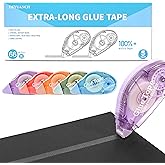DEYUANCH Upgrade 3X Longer Glue Tape, 5-Pack Total 109 Yards, Photo-Safe Acid-Free Double Sided Tape for Crafts, Scrapbook and Junk Journal Supplies (0.31 in &times; 65.62 ft, Multicolor)
