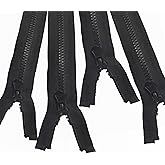 Leekayer 4PCS #5 26 Inch Zippers for Sewing Coats Jacket Zipper 66cm Black Separating Zippers Resin Plastic Molded Bulk (26" 