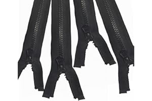 Leekayer 4PCS #5 26 Inch Zippers for Sewing Coats Jacket Zipper 66cm Black Separating Zippers Resin Plastic Molded Bulk (26" 