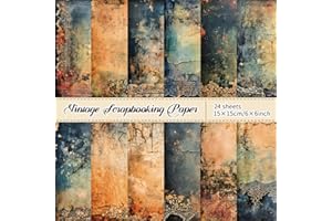 NPCSWXQ 24Pcs 6×6 Scrapbook Paper Pad Decorative decoupage Vintage scrapbook Supplies Lace Pattern Pack for DIY Card Making Scrapbooking Decor junk journal,Craft Gift Wrapping