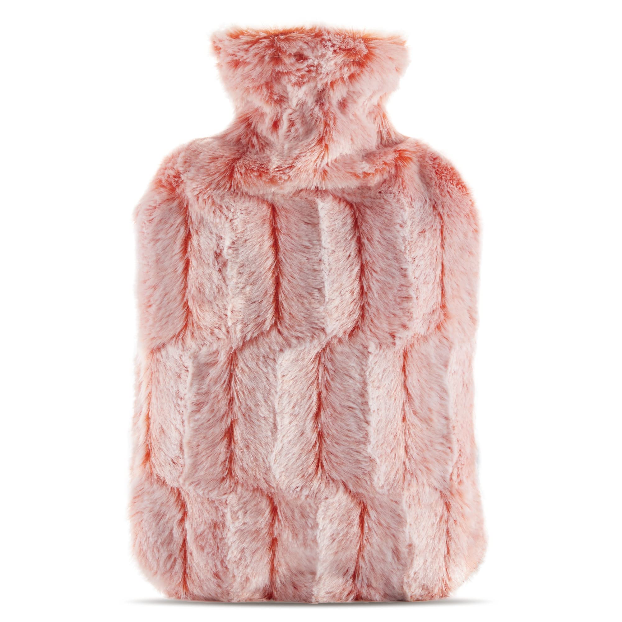 samply Hot Water Bottle with Luxury Cosy Faux Fur Cover, 2L Hot Water Bag for Hand Feet Warmer, Neck and Shoulder Pain Relief,Pink