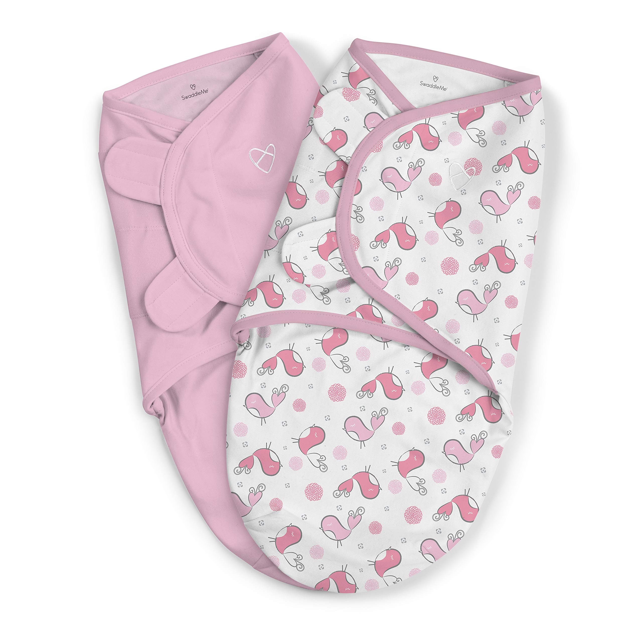 Summer Infant Original Swaddle Blanket 2pk Surround, Tweet Pink, 0-3 Months (Small), 2-Pack, (SMR-BED09)