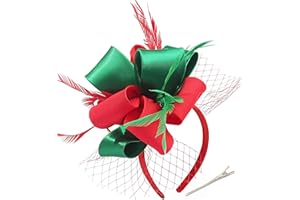 Myjoyday Women's Fascinators Hat for Tea Party Church Cocktail, Feathers Veil Headband with Hair Clip