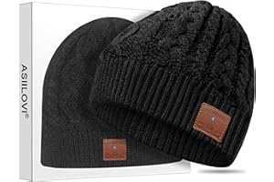 ASIILOVI Bluetooth Beanie, Double-Layer Wool Lining Bluetooth Hat, 20hrs Playing, Gift Packaging for Christmas Thanksgiving