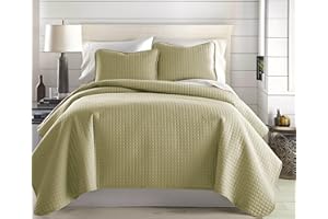 Southshore Fine Living, Inc. Twin Quilt Bedding Set, Soft Brushed Microfiber Taupe Quilts, Twin/XL Coverlet Bedspread, Wrinkle & Pet Hair Resistant Bedding with 1 Pillow Sham, Taupe