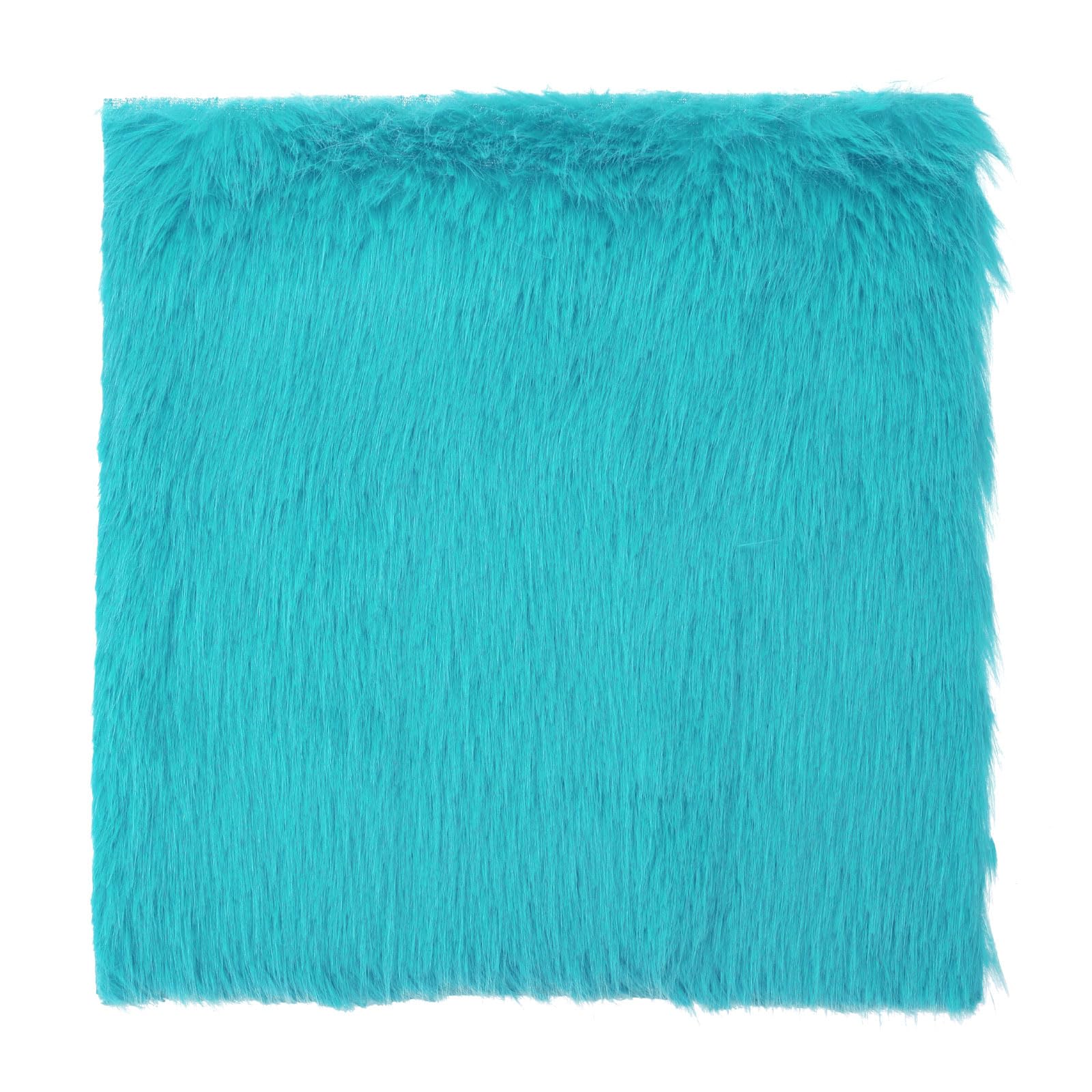 DMiotech 14"x14" Teal Faux Fur Square Fabric, Fluffy Faux Fur for Crafts, Gnomes, Animal Costumes, Cushions