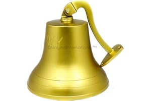 Nagina International 11" Solid Brass Plated Finished Polished Premium Nautical Boat's Bell | Maritime Navy Ship's Decor & Gif