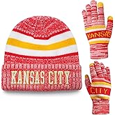 Vintage Classic Skull Cap 3D Embroidery Beanie Cuffed Winter Hat Knit Comes with Warm Gloves Fasion Gifts for Men Women Fans