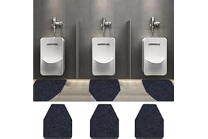 Basima Urinal Mats for Men Bathroom, 6 Pack Washable Bulk Thick Rubber Urinal Floor Mats for Toilet Commercial, Non-Slip Disposable Urinal Pads for Mens Room, 17.7" x 20.8", Black