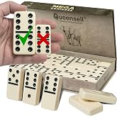 Mega Large 3" Dominoes Set for Adults and Kids &ndash; Dominoes Double 6 Classic Board Games &ndash; Double Six Domino Set with 28 Tiles and Gift Case, Juegos de Mesa (MEGA)
