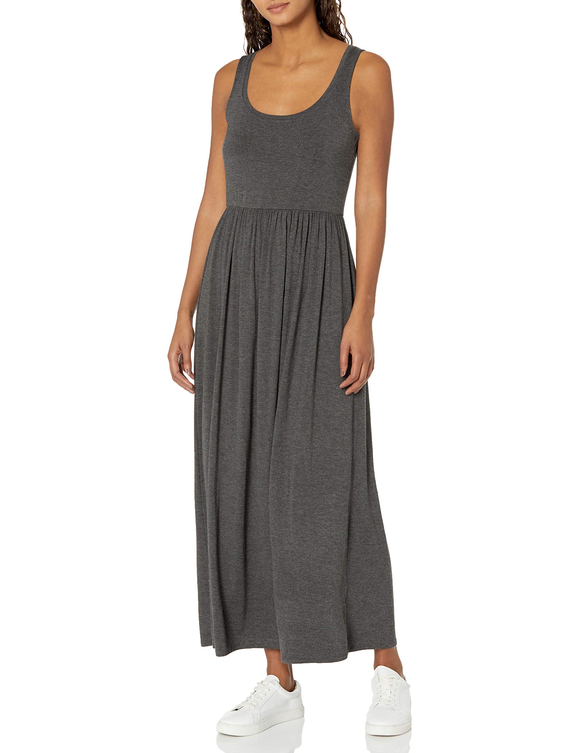 Photo 1 of Amazon Essentials Women's Tank Waisted Maxi Dress (Available in Plus Size), Charcoal Heather, Medium