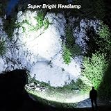 Blukar Head Torch Rechargeable 8000L 5 Modes 4400mAh IPX6 Red Backlight view 2