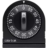 Colortrak 60 Minute Wind Up Timer, No Batteries Required, Black | Mechanical Visual Countdown for Salon Color Processing, Chemical Services, Tanning, Kitchen &amp; Kids Activities