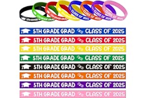 AISOSIKS 5th Grade Graduation Wristbands, 5th Grade Graduation Decorations 2025, Boy Girl Kids 5th Grade Graduation Gifts for Students, Graduation Silicone Wristbands for 5th Grade Graduation- 40Pcs