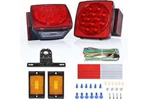 Nilight 2PCS Square LED Trailer Light Kit Low Profile Submersible IP68 Stop Turn Tail Side Marker License Lamps for 12V Utility Boat Camper RV Trucks Marine Snowmobile