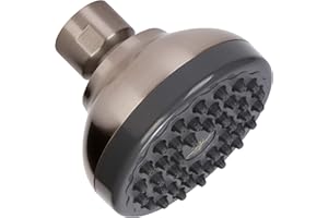 AQUA ELEGANTE Pressure Boosting Shower Head - High Pressure Water Saver Showerhead Best For Low Flow Showers, 2.5 GPM - Brushed Nickel