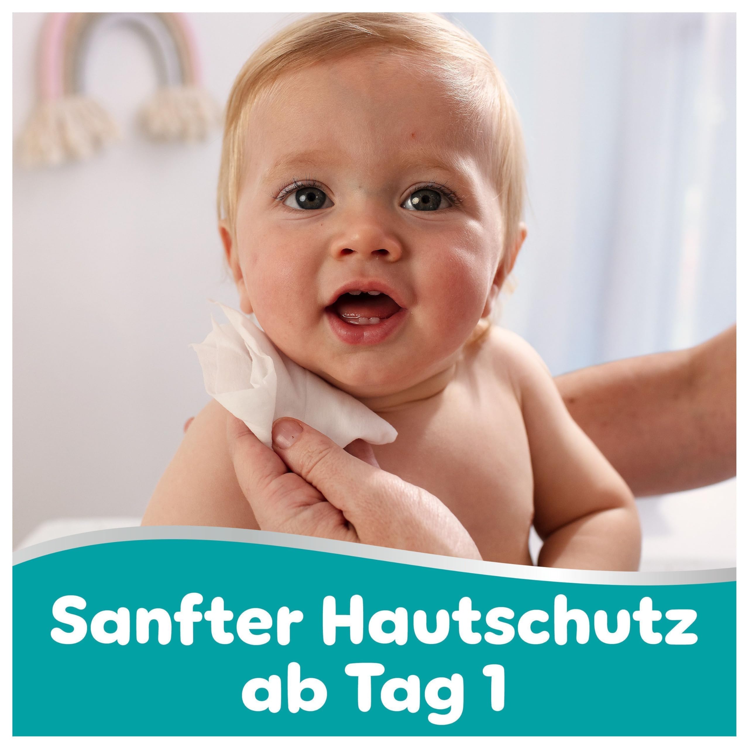 Pampers 99% Water Baby-Feuchttücher, 18 Packungen mit 60 Feuchttüchern = 1080 Baby-Feuchttücher, leichte Lotion mit 99% Wasser 6