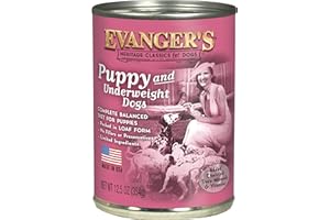 Evanger's Heritage Classic Puppy Food – 12 Count, 12.5 oz Each – Tasty Meat-Based Formula for Puppies & Underweight Dogs – Added Vitamins & Chelated Trace Minerals – Grain & Gluten Free