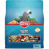Kaytee Forti-Diet Pro Health Nourish+Protect Parrot Food, 5 Pounds | Daily health support. This african grey parrot food has prebiotics. Cockatoo food, probiotics, omega-3s