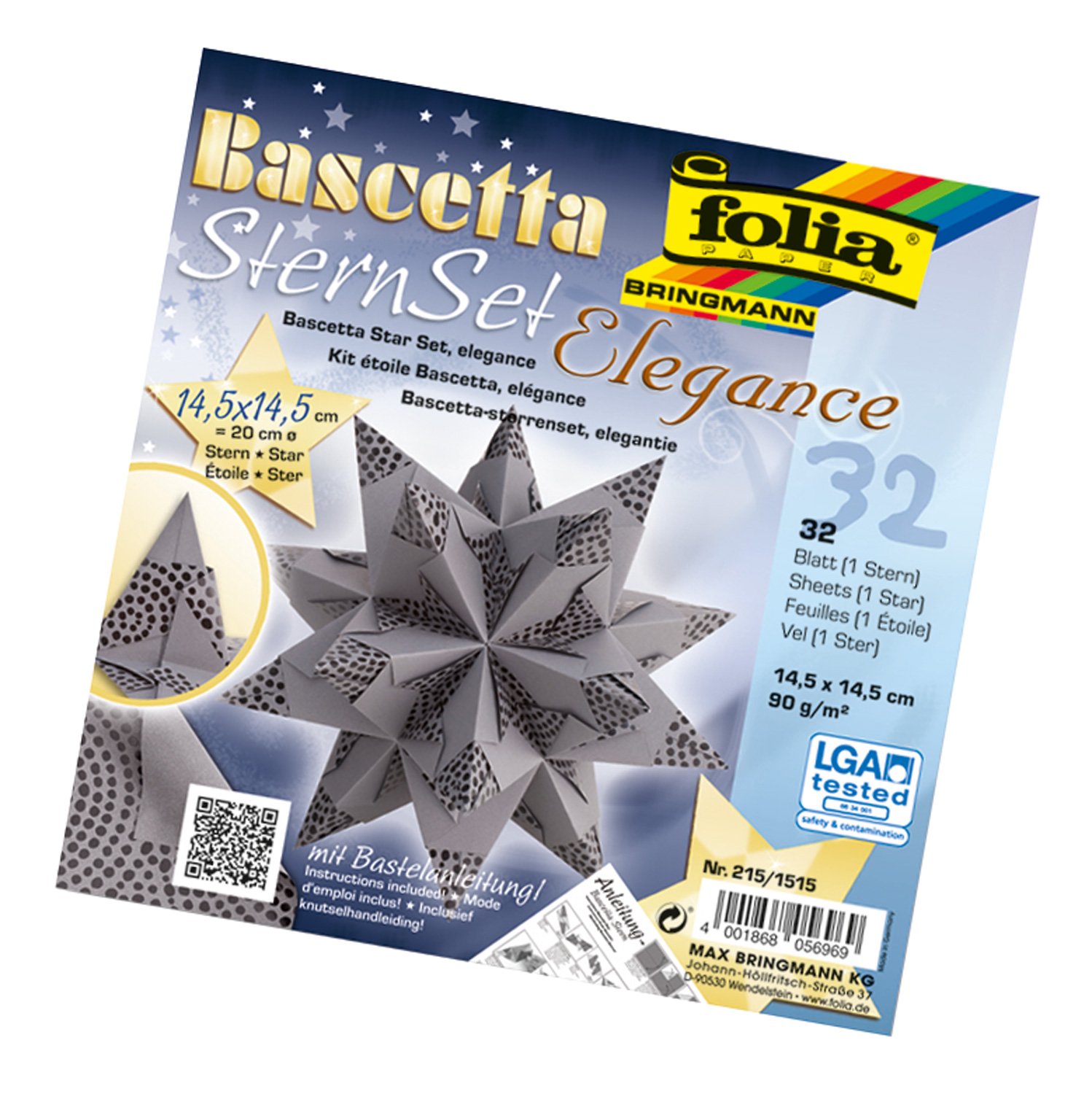 folia 836/3030 Bascetta Star Handicraft set, blue, Card, charcoal, 14,5 x 14,5 cm — image 1