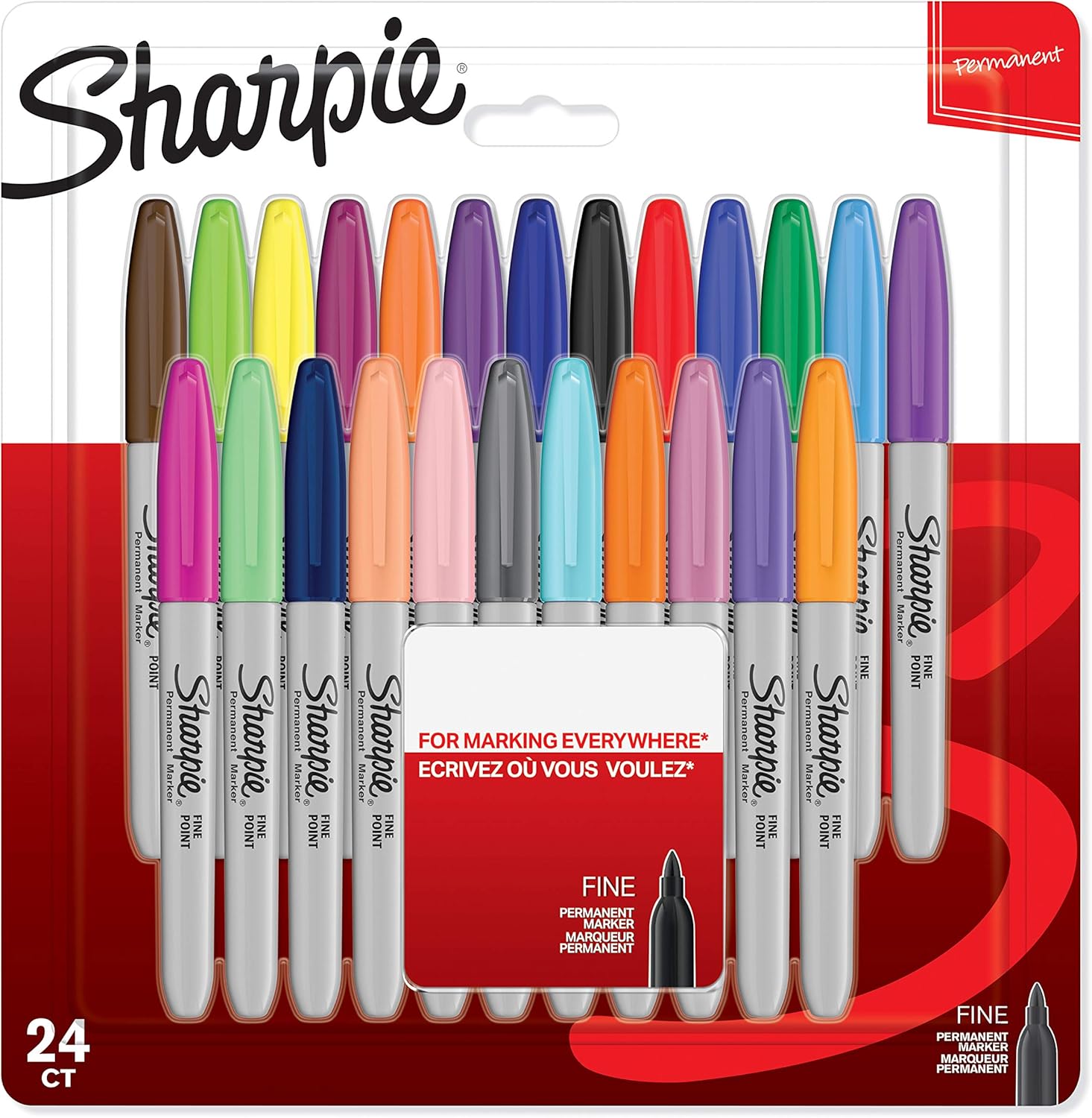 Sharpie Permanent Markers, Fine Tip Pack of 24 Amazon.ca Office Products