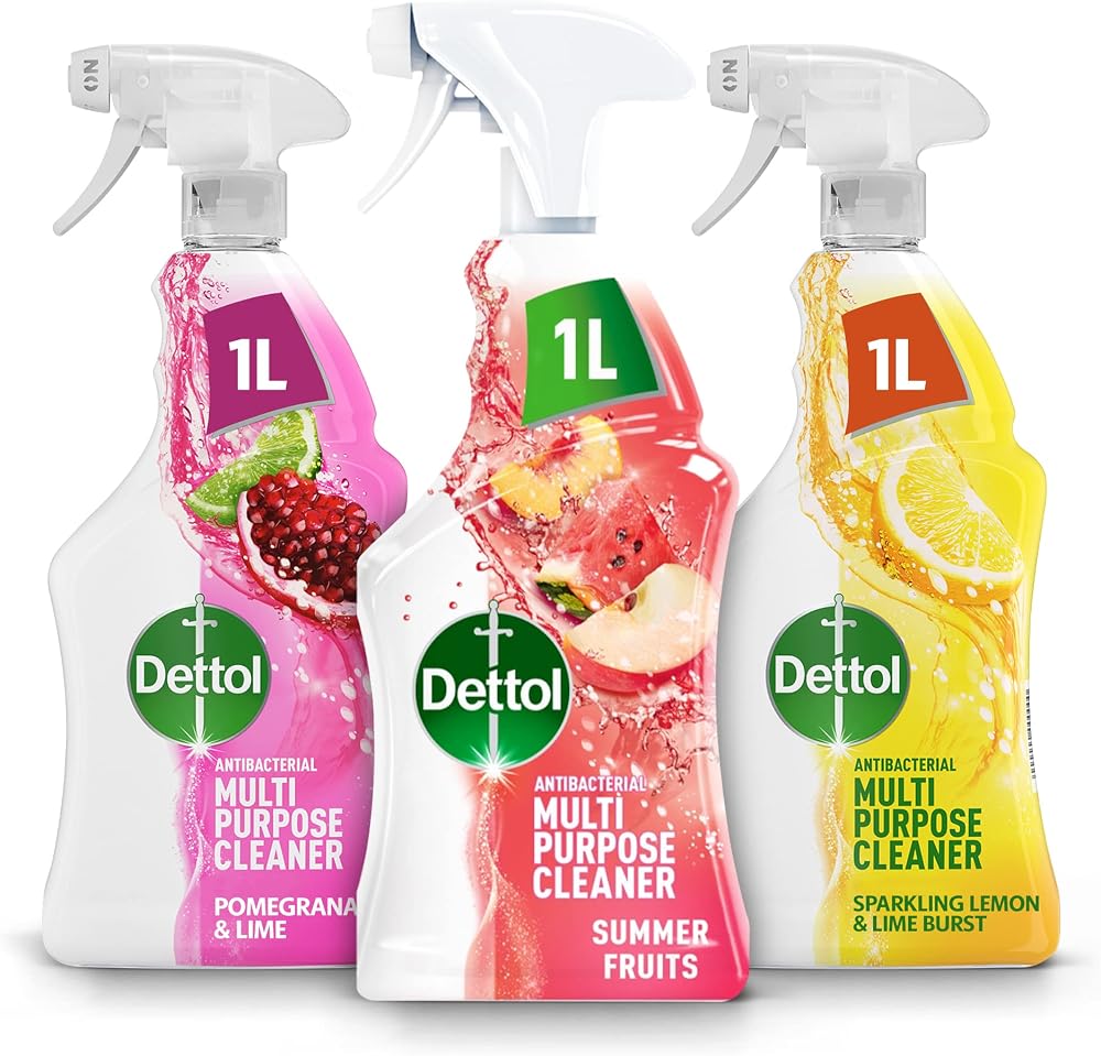 Dettol Antibacterial Multipurpose Cleaner Pack 3 x 1L Pomegranate Lime Summer