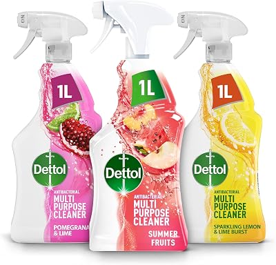 Dettol Antibacterial Multipurpose Cleaner Pack 3 x 1L Pomegranate Lime Summer