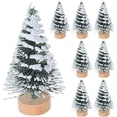 FOMIYES Artificial Pine Tree 10Pcs 5cm Mini Christmas Tree with Snow Covered Artificial Sisal Tree Pine Tree for Christmas Scenes Decor Home Party Bar Desktop Ornament Miniature Trees for Crafts