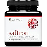 Youtheory Saffron - Vegan Energy Supplement for Men & Women* - Contains Rhodiola Rosea & Ashwagandha - Dairy, Soy & Gluten Free - 60 Vegetarian Capsules