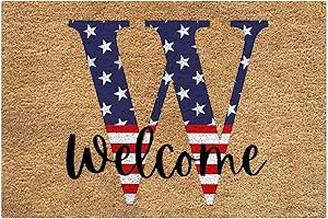 Generic Deals of The Day Front Door Mat Outside Entrance 4th of July Farm July 4Th Doormat American Flag Rugs Indoor Gnome Rug Welcome Mat Outdoor Gnome Veterans Day Decor
