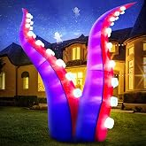 DomKom 6FT Halloween Inflatables Decorations Octopus Tentacles with 36 Built-in LED Lights, Blow Up Holiday Yard Decoration for Halloween Party Outdoor, Yard, Garden, Lawn Décor