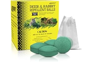 ATINDIREY 18 PCS Deer & Rabbit Repellent for Outdoor Plants - Natural Garden Yard Deterrent Balls, Long-Lasting Protection for Trees, Flowers & Vegetables | Pet-Safe