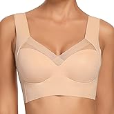 WOWENY Seamless Bras for Women Sleep Leisure Sports Yoga Bra Padded Wireless Thin Soft Comfy Pullover Tops Plus Size