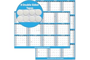 DVN LEARNING 2025 Wall Calendar with Double Sided Tape for Wall hanging, Large Wet & Dry Erase Laminated (Blue, Size 24x36)