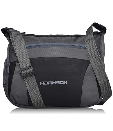 Adamson Men and Womens Polyester One Side Pocket Grey Slingbag