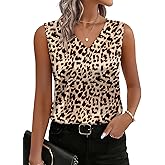 Zeagoo Women's Silk Satin Tank Tops V Neck Casual Camisoles Sleeveless Business Work Blouses Dressy Summer Shirts